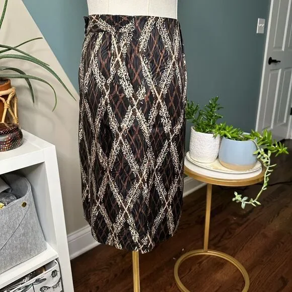 Vintage 90s Jacqueline Ferrar 100% Silk Skirt Abstract Print Petite Size 2 Lined - Picture 4 of 14